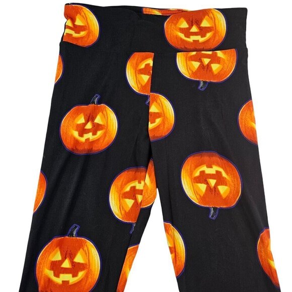 No Boundaries Halloween Jack O Lantern Sueded Ankle Leggings – Small or XXXL - Picture 11 of 16